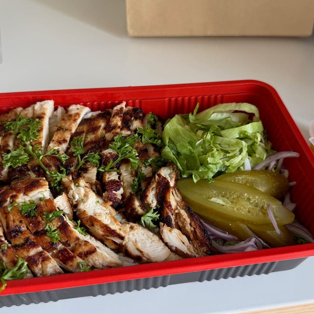 Grilled chicken, first lunch