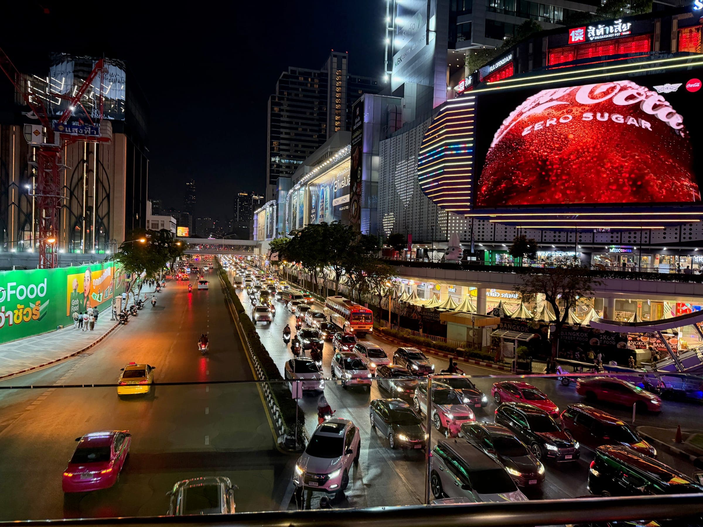 Siam at night, the traffic and the neon