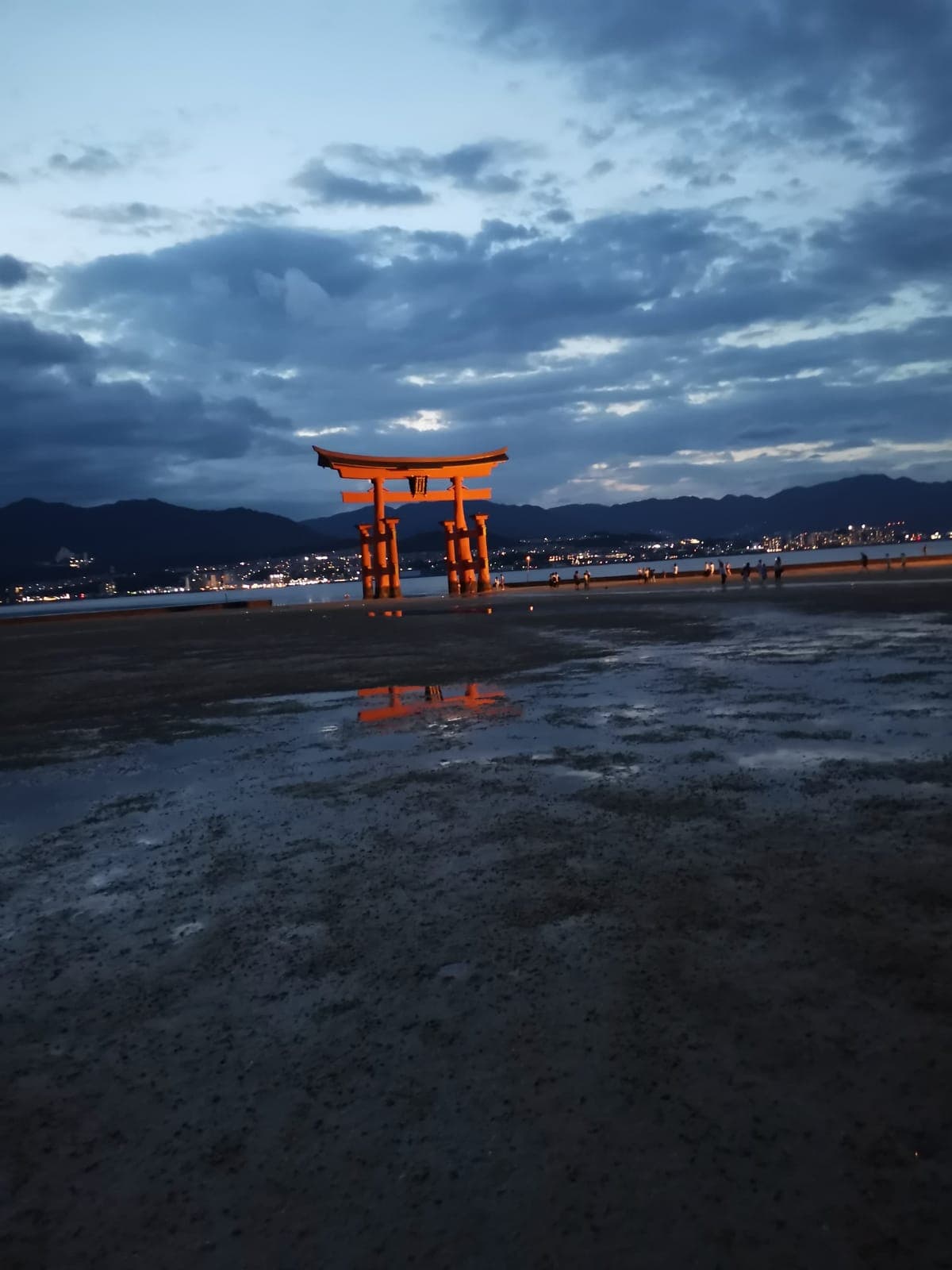 The torii of Itsukushima at low tide