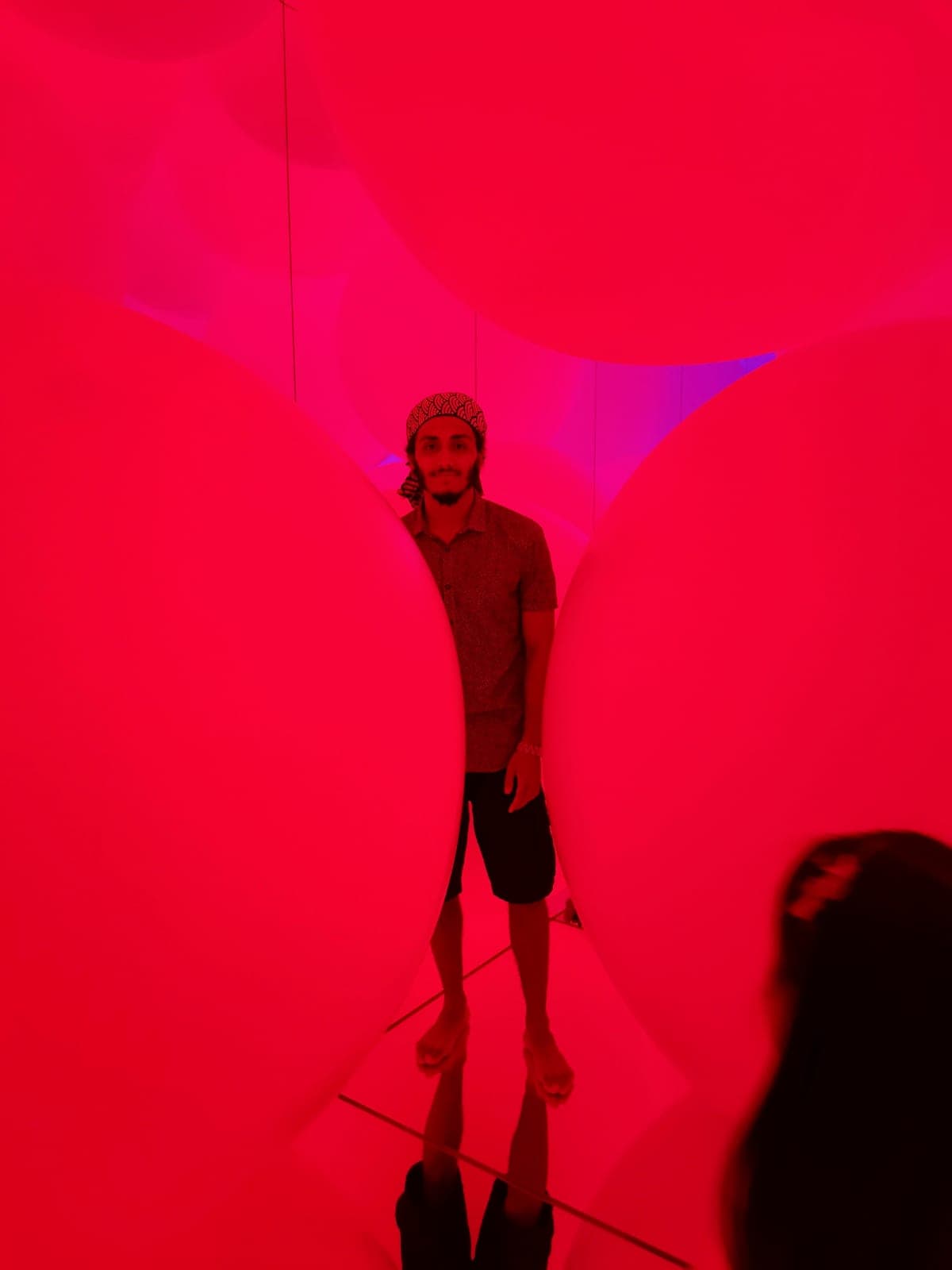 2:42 pm, teamLab Planets from the station. Inside, I lost track of where the walls were.
