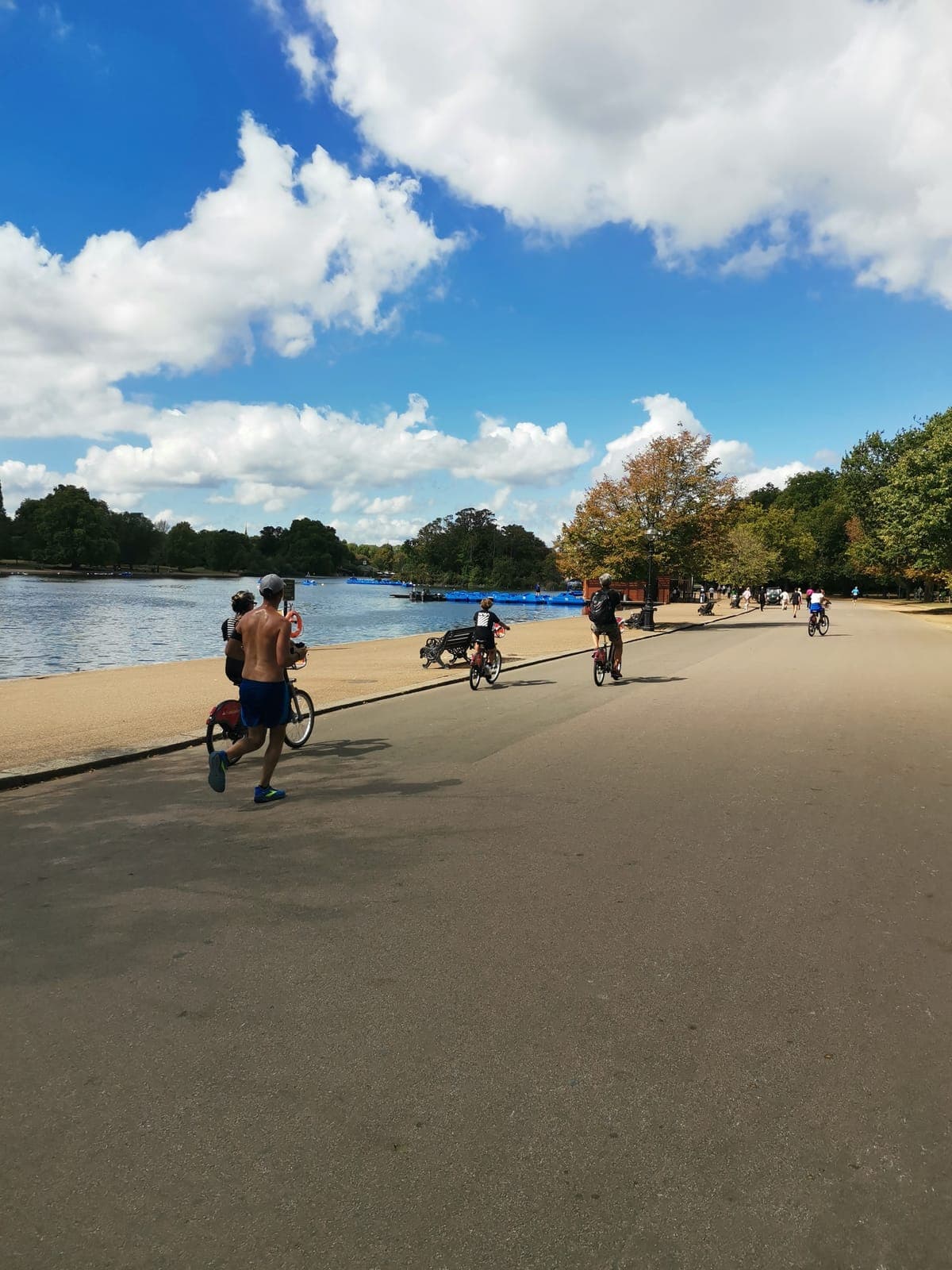 The Serpentine, then lawns burnt yellow by the summer of 2022.
