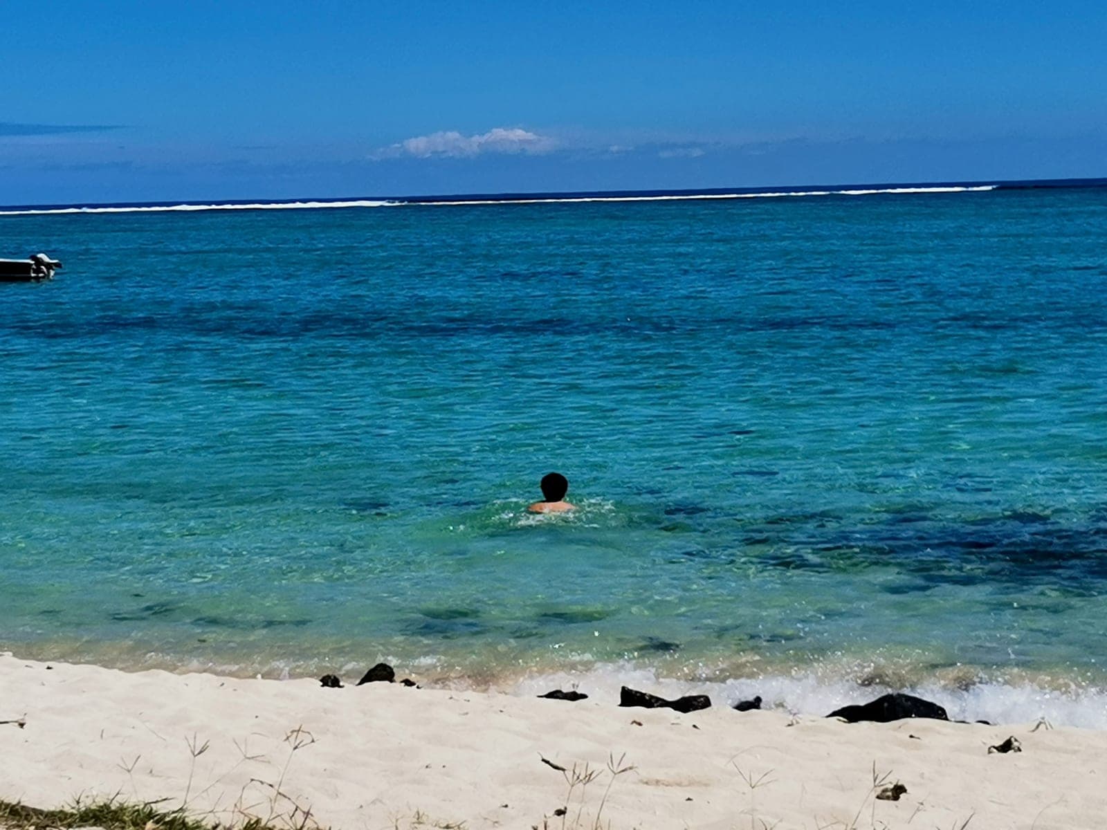 11:36 am. A swim, below Le Morne.