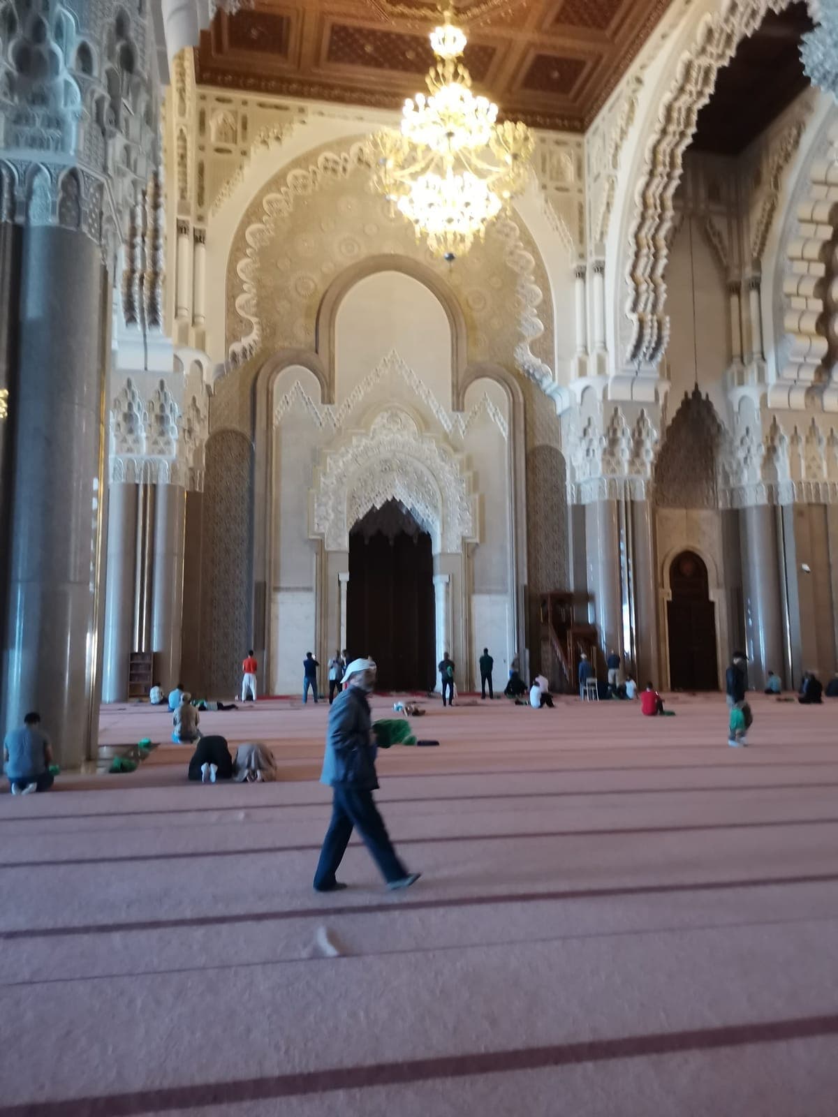 The prayer hall, then the minaret above the ocean.