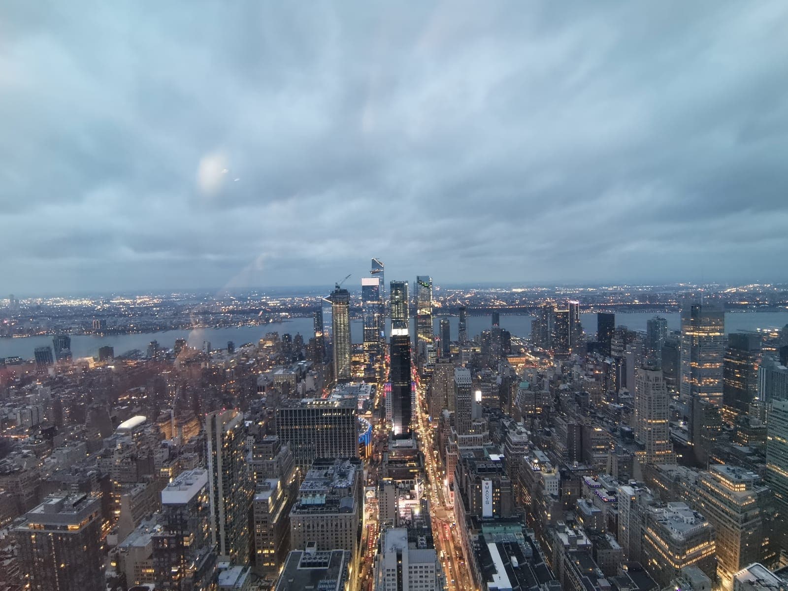 4:36 pm, at the top, the city before dark.