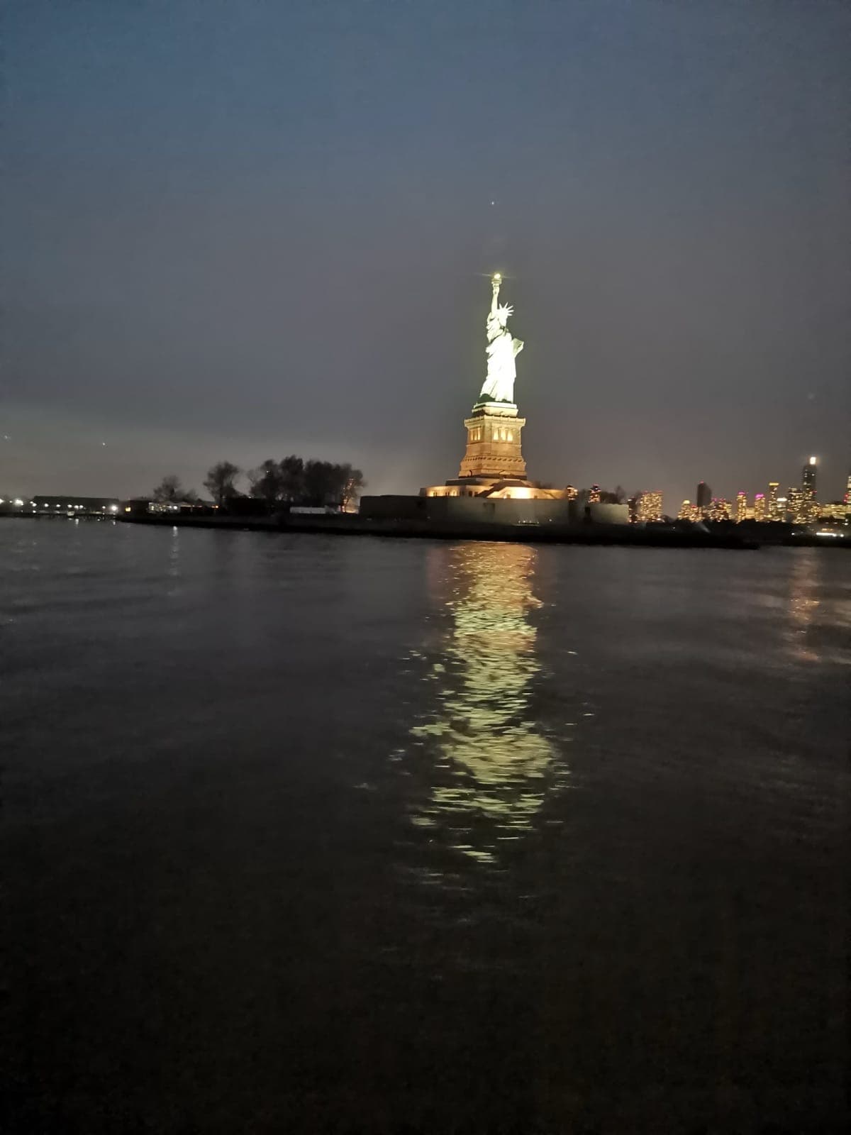 5:03 pm. She lights up as the boat leaves.