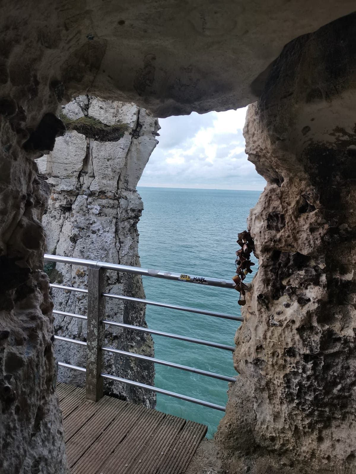 The Porte d’Aval from above, then a window in the chalk.