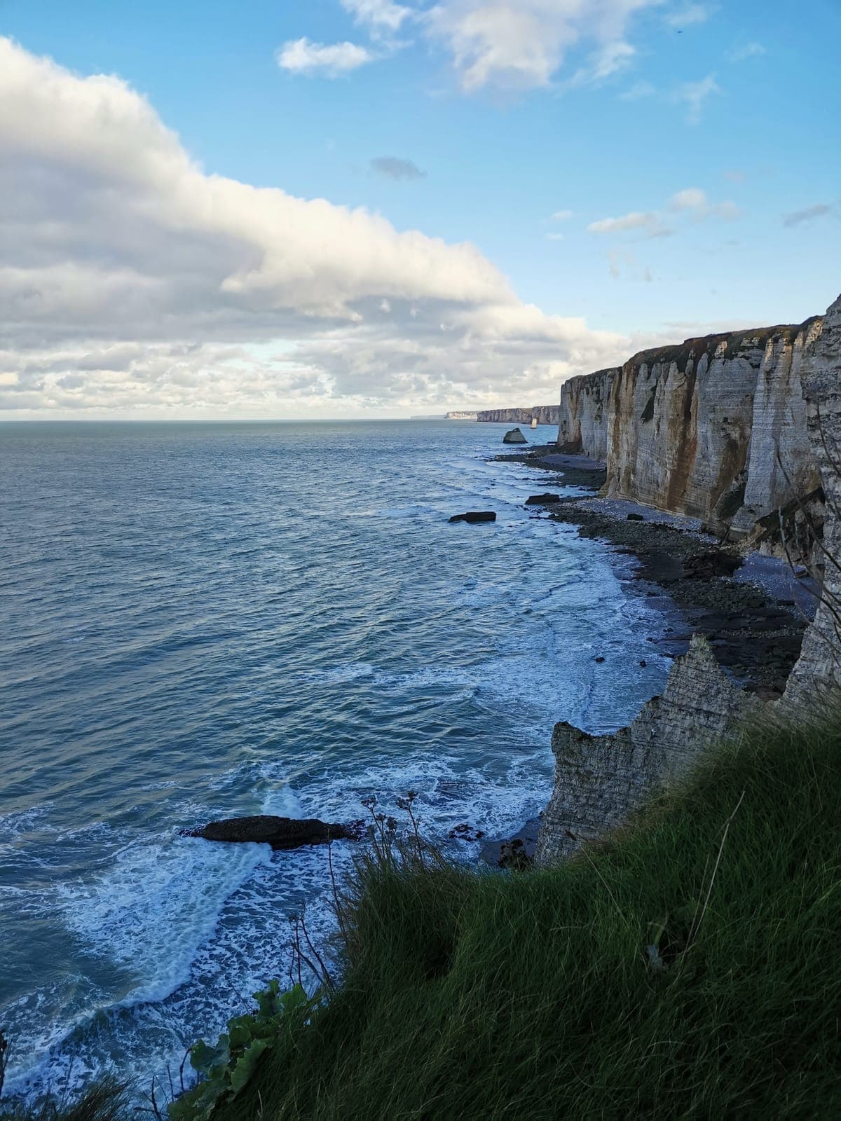 3:34 pm. The cliffs running east.
