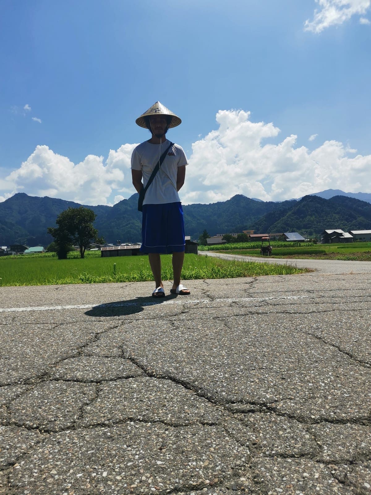 A rented bike, the hat, and rice fields until the train.