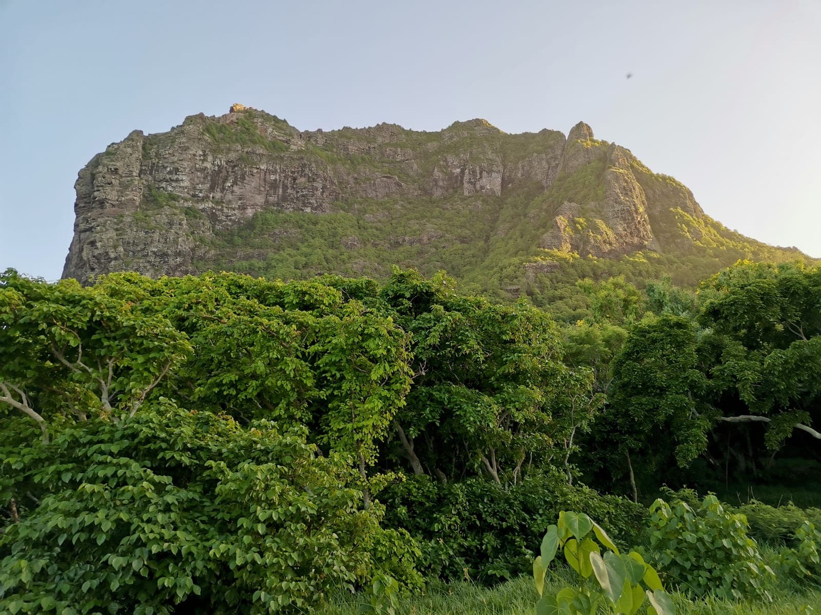 6:55 am. Le Morne, just before the climb.