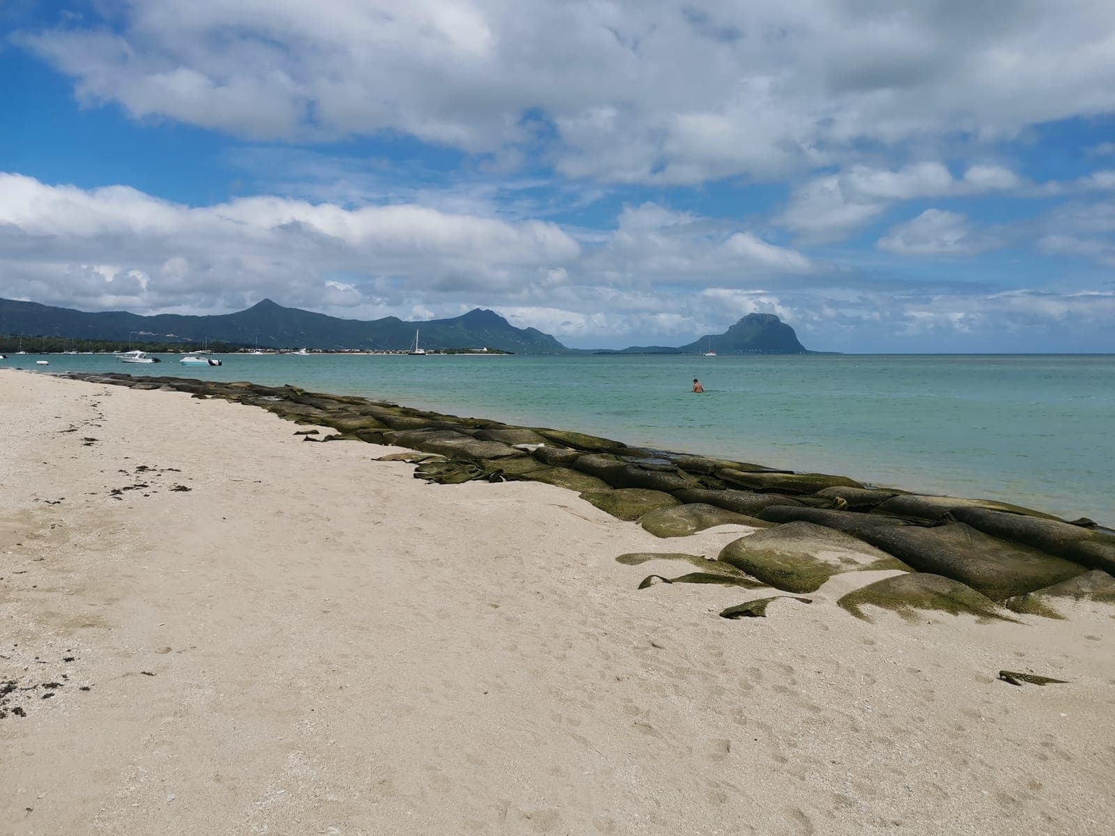 6 April, 12:37 pm. Le Morne in the distance.