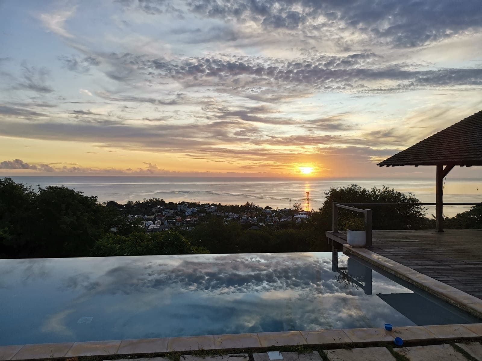 6:15 pm, sunset from the terrace.