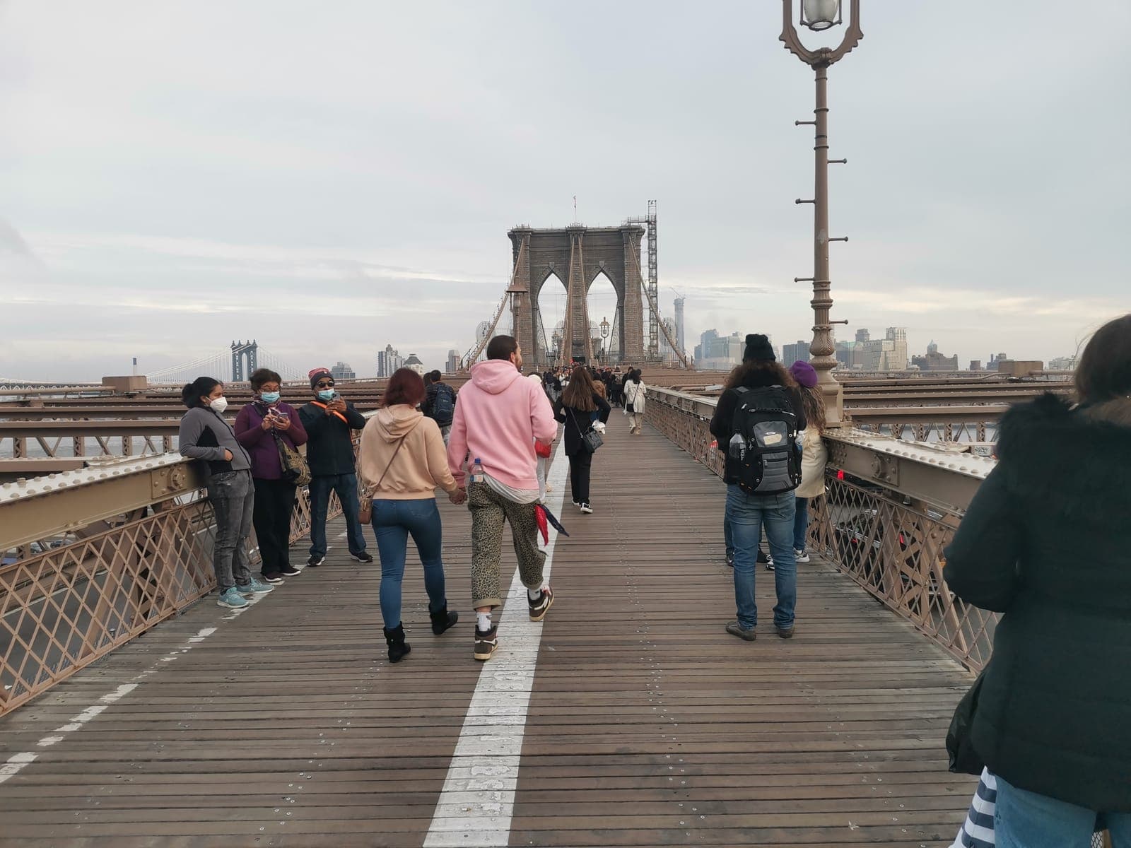 3:48 pm. The Brooklyn Bridge, on foot.
