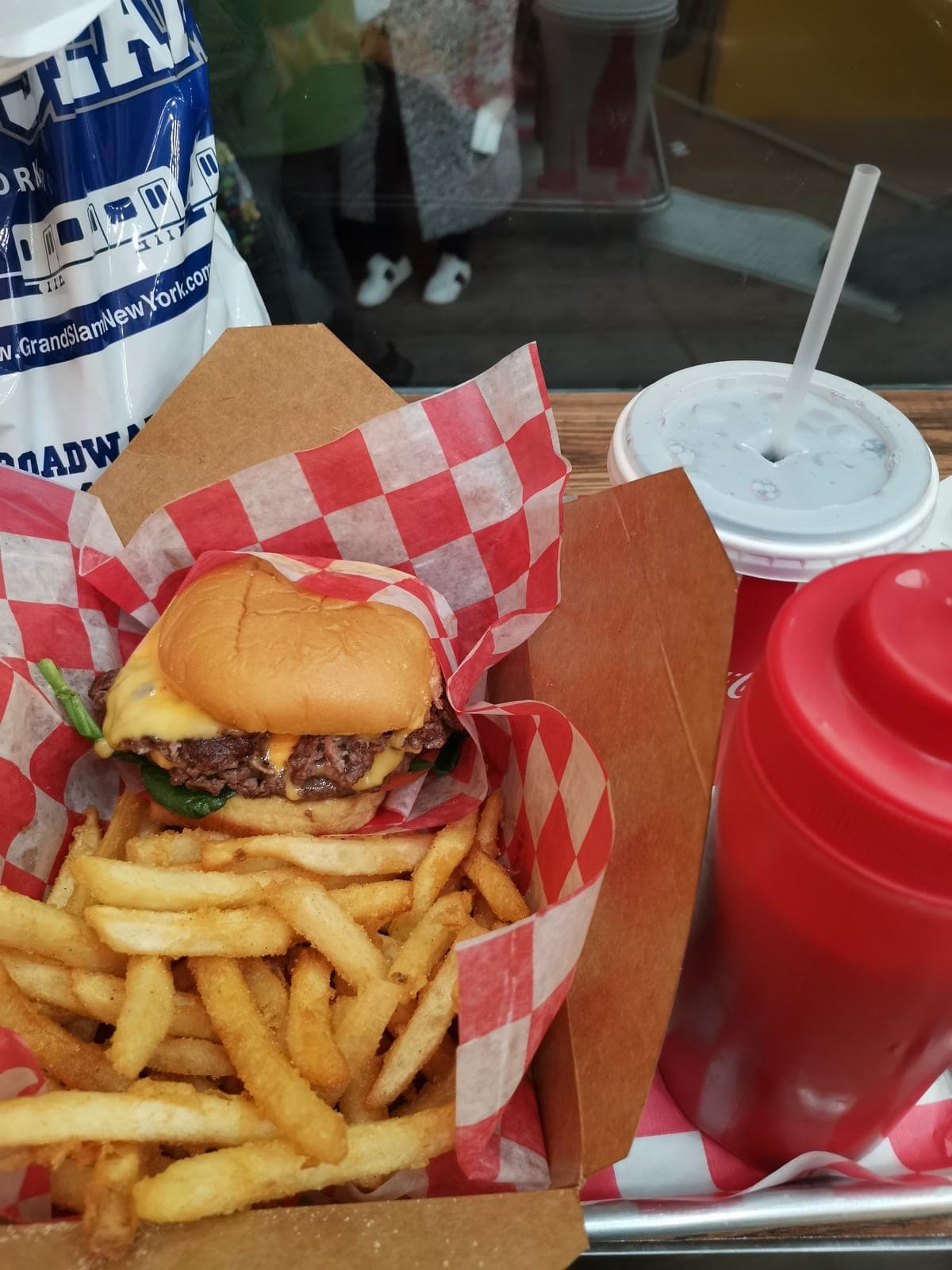 Burger and fries, Times Square