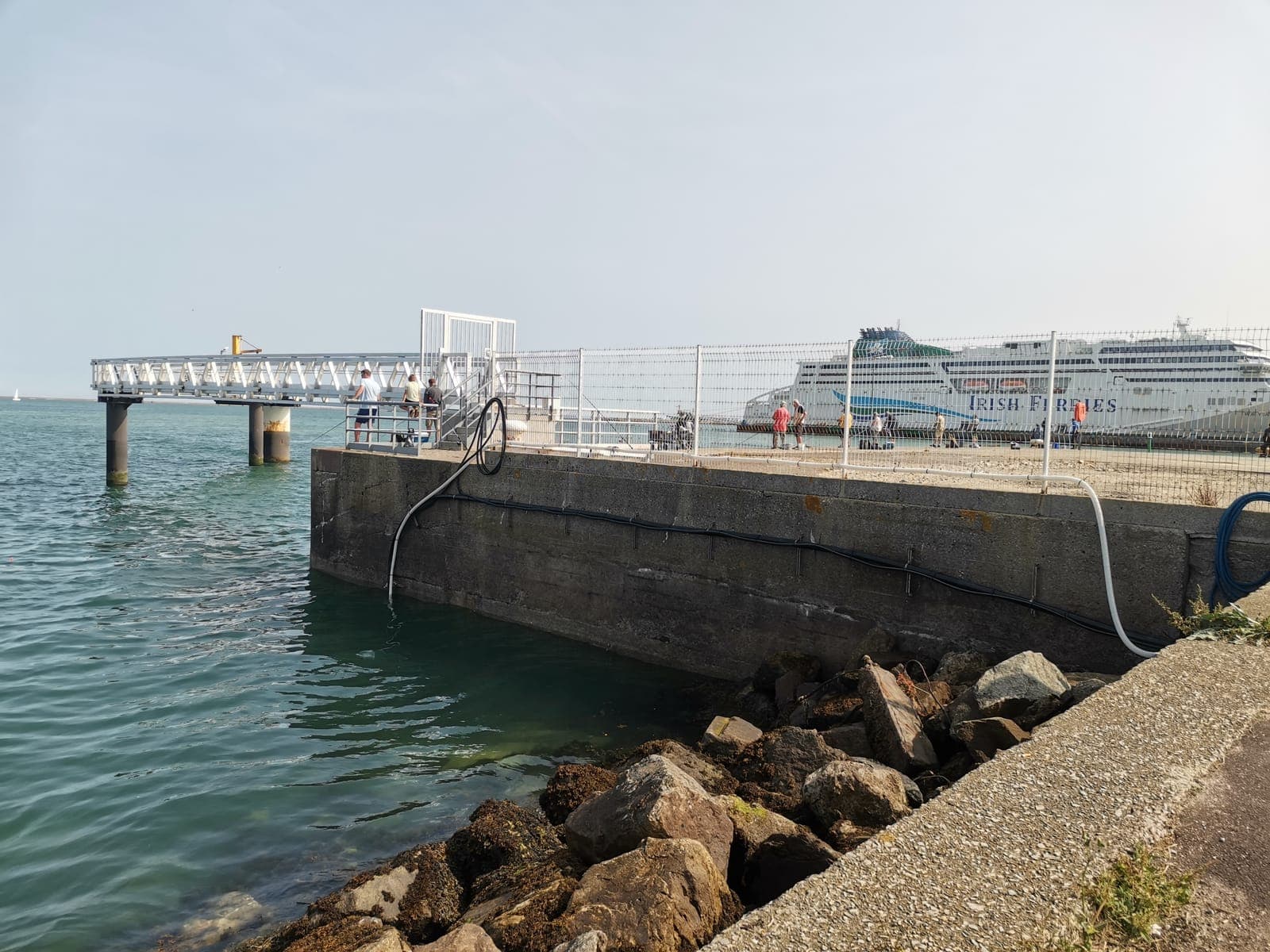 Next morning, the harbour and a cruise ship at the quay.
